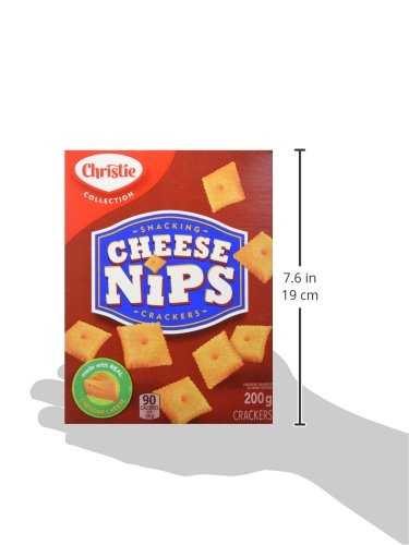 Christie Cheese Nips Cheddar Baked Snack Crackers, 1 Box (200g)