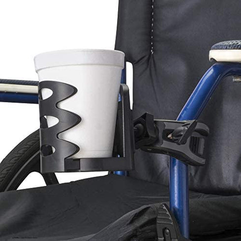 Sheer Living Wheelchair Cup Holder, Clip On Cup Holder for Walker, Rollator Cup Holder, Portable Universal Cup Holder for Chair, Mobility Scooter, Power Chair Cup Holder, Walker Cup Holder, No Tools