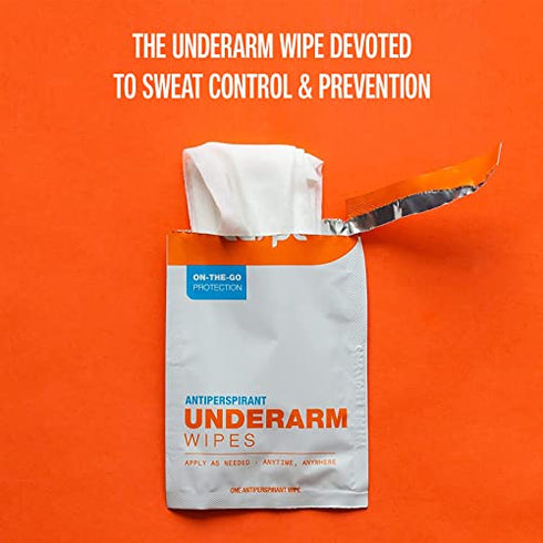 Carpe Antiperspirant Underarm Wipes for Sweat Blocking, Deodorizing, and Cleansing When You’re On the Move - 15 Residue Free, Individually Wrapped Wipes - Clean and Refreshing Scent
