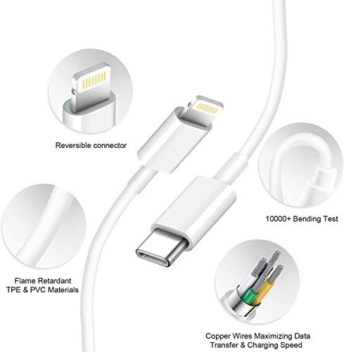 ?Apple MFi Certified? iPhone Fast Charger USB C Wall Charger 20W PD Adapter with 6FT Charging Cable Compatible iPhone 14/14 Pro/14 Pro Max/14 Plus/13 12 11 Pro Max/Pro/Mini/Xs Max/XR/X, iPad and More