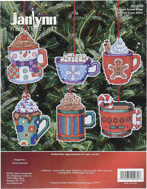 Janlynn Counted Cross Stitch Kit, Coca Mug Ornaments