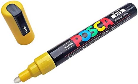 Uni Posca Yellow Water Based, Non Toxic Paint Pen Marker for Marking Queen Bees Safely with a Yellow Dot