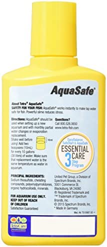 Tetra 16172 AquaSafe Fish Tank Water Conditioner, 8.45 fl oz