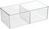 mDesign Plastic 2 Compartment Divided Drawer and Closet Storage Bin - Organizer for Scarves, Socks, Bras, and Underwear - Dress Drawer Organizer, Shelf Organization -2 Pack - Clear
