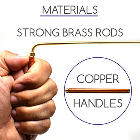 MyDeal Solid Copper and Brass Dowsing Rods with Smooth Movement for Tracing Spiritual Energy Chi, Ghost Hunting, Water Divining, Finding Gold, Locating Lost Items or Answering Questions!
