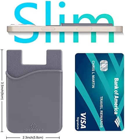 Card Holder for Phone Case, SHANSHUI 3 Pack Phone Card Holder Wallet Stick on Silicone Credit Card Holder Pocket Pouch Compatible with iPhone, Android & Most Smartphones