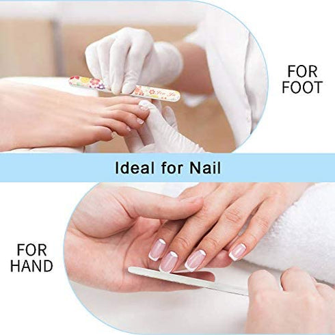 4 Pack Crystal Glass Nail File with Case, Senignol Flowers Nano Glass Nail Shine Buffers Polisher for Professional Manicure Nail Care Fingernail File for Salon &Home Natural Nail Art Use