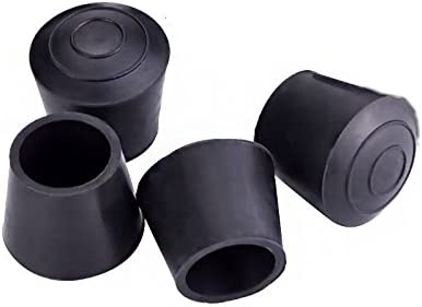 AKOAK 4 Pieces Table Chair Rubber Leg Tips Caps,1-1/4 Inch,Black
