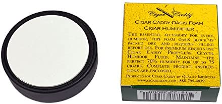 Quality Importers Cigar Caddy Deluxe Humidifier, Round, Large Foam Cigar Humidifier with Stainless Steel Screen