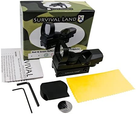 Survival Land Reflex Sight with 4 Selectable Red or Green Patterns