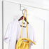 Hotop 2 Pieces Over Door Hooks Single Over Door Hooks Valet Hooks Multi Hanging Storage Hanger for Clothes Coats Towels Hats Scarves Purses Keys and More (White)
