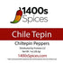 1oz Dried Chiltepin Peppers (Chile Tepin), Chiltepines Chili Pods for Authentic Mexican Food by 1400s Spices
