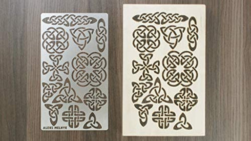 Aleks Melnyk #32 Metal Journal Stencil, Pyrography Celtic Patterns, Wicca Stencil, Celtic Knot Stencil, Viking Stencil, Wood Burning Template, Wood Carving Stencil, Bullet Journaling