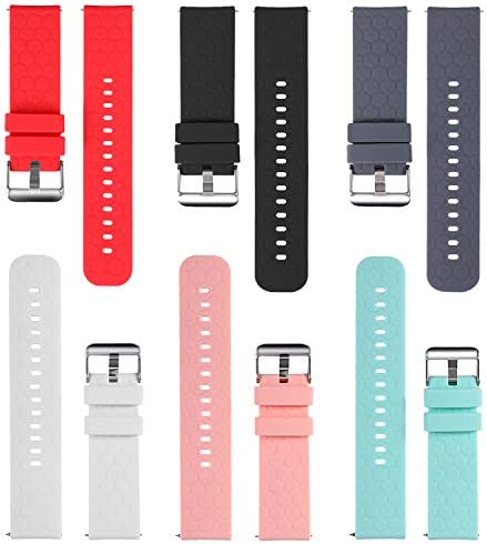RuenTech 6-Pack Soft Silicone Bands Compatible with Donerton P22 P32 P36 &KALINCO P22 Smart Watch, Quick Release Replacement Bands Sport Straps for P22 Smart Watch Bands Women&Men