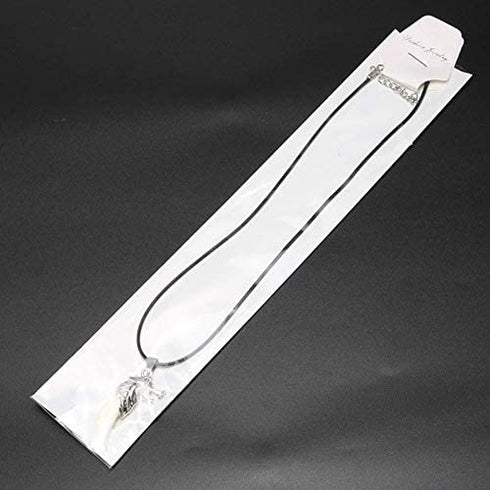 100 Pcs 2x10.6 Inch Clear Jewelry Display Bags Necklace Bracelet Packaging Bag for Jewelry Wrapping and Jewelry Display (Not Included Hanging Cards)