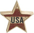 HAPPY DEALS ~ Set of 3 | Wooden Distressed Patriotic Star Sitter Blocks Tabletop Decor - USA, America and God Bless - 3 pc Set - 4 inch