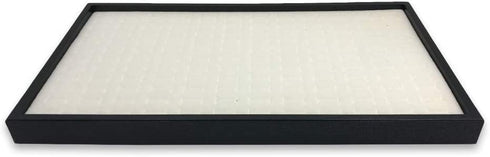 144 Foam Insert Ring Display Tray (Black Tray, White Foam) - 1 Pack (14 ¾? x 8 ¼? x 1?) Merchandising/ Jewelry Display/ Organizer/ Multi Purpose Tray