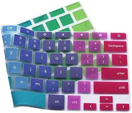 Silicone Keyboard Cover Compatible for 2017/2018 Samsung Chromebook 11, 11.6" Samsung Chromebook 2 XE500C12, 11.6" Samsung Chromebook 3 XE500C13 XE501C13 (Rainbow)