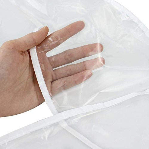 SelfTek 2 Pcs Rain Bonnet with Visor Clear Plastic Rain Hats, Waterproof Rain Scarf Protect Hairstyle for Women Lady (White)