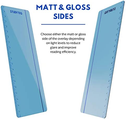 15 x Studyteq Professional Dyslexia Colored Reading Overlays and Rulers + Protective Case | Reading Tracking Rulers for Visual Stress, Dyslexia, Irlens Syndrome, and ADHD