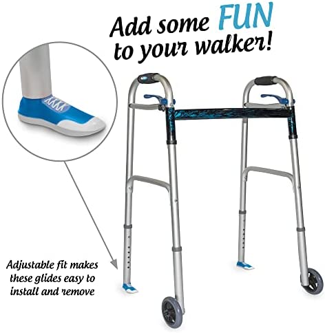 Sneaker Walker Glides for 1" Walker Tubes - Blue - 1 Pair