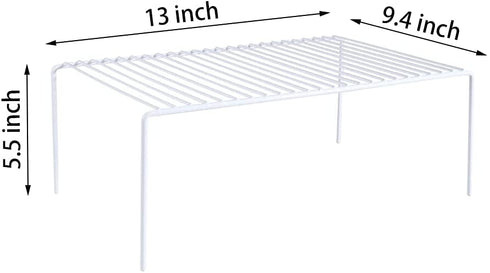 iPEGTOP Freezer Cabinet Storage Shelf Rack, Medium (13 x 9.4 Inch) Steel Metal Frame Kitchen Organizer Space Saver for Fridge Pantry Shelves Counter - 2 Pack