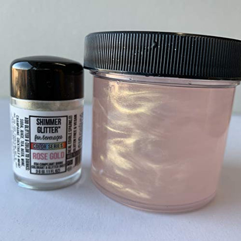 Edible Glitter for Drinks • Shiny Glitter, Shimmer Beverage Dust for Cocktails, Beer, Wine and More - Color Series Rose Gold (3 Gram)