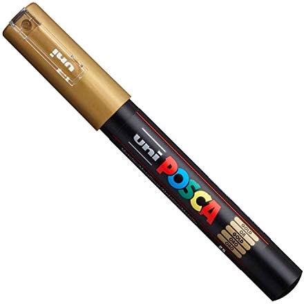 Posca PC-1M Paint Art Marker Pens - Fabric Glass Metal Pen - Set of White + Gold + Silver (1 of Each)
