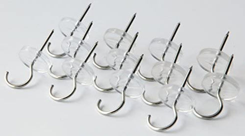 CraZy TACKz 36 Tacks - 2 in 1: Push pin Hook tack - New Invention Hang 100's of Items Interior or Exterior Decor at Home, School, Office, DIY, for Party or Holiday (Clear, 36pc)