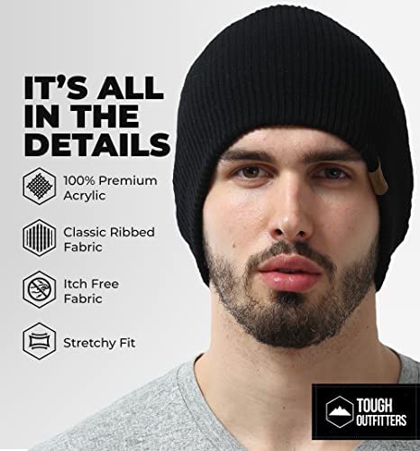 Winter Beanie Knit Hat for Men & Women - Daily Knit Ribbed Cap - Warm & Soft Stylish Toboggan Skull Caps for Cold Weather