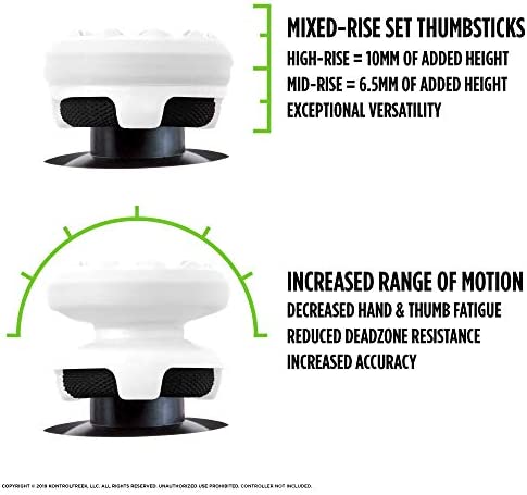 KontrolFreek FPS Freek Galaxy White for Playstation 4 (PS4) and Playstation 5 (PS5) | Performance Thumbsticks | 1 High-Rise, 1 Mid-Rise | White