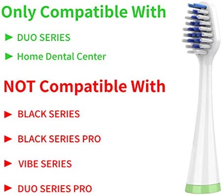 Replacement Brush Heads for AquaSonic Duo Toothbrush, 8-Pack