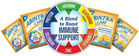 ABINTRA Care Specialized Nutrition for Immune Support, Provides Glutamine, Arginine and Whey Protein (Total 19g) + Vitamins and Minerals, Orange Flavor, 6 Packets, 27g Each, Made in The USA