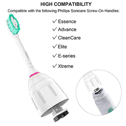 Ofashu Replacement Toothbrush Brush Heads for Philips Sonicare E Series Essence Elite Xtreme Advance CleanCare All Screw On Electric Toothbrush HX7022/66, 6 Pack