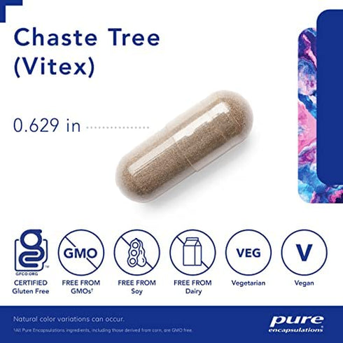 Pure Encapsulations Chaste Tree (Vitex) | Supplement to Support Healthy Menstrual Cycle Duration and Flow, Reproductive Function, and Breast Comfort* | 60 Capsules