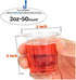 Golden Apple, 2oz clear plastic cups. Disposable Mini Cups, Plastic Shot Glasses, Jello Shot Party Tumblers – 50count. BPA Free.