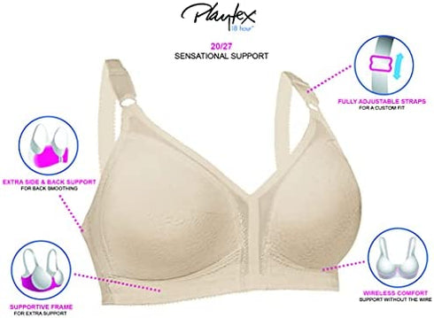 Playtex Women's 18 Hour Sensational Support Wireless Bra US0020