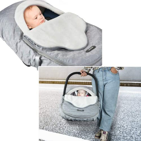 Yoofoss Baby Car Seat Cover Winter Carseat Canopies Cover to Protect Baby from Cold Wind, Super Warm Plush Fleece Baby Carrier Cover for Infant Boys Girls
