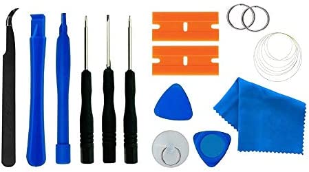 Original Galaxy S9 Screen Replacement Front Outer Lens Glass Screen Replacement Repair Kit for Samsung Galaxy S9 G960 Series (Galaxy S9 5.8 inch Black)