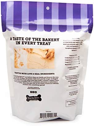 Three Dog Bakery Crunchy Classic Animal Crackers, Peanut Butter Flavor, Premium Treats for Dogs, 13 Resealable Pack, brown, 13 oz