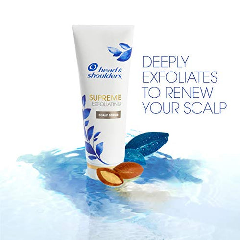 Head and Shoulders Supreme, Exfoliating Scalp Scrub Treatment, with Argan Oil and Vitamin E, 3.3 Fl Oz