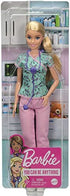 Barbie Nurse Blonde Doll (12-in) with Scrubs Featuring a Medical Tool Print Top & Pink Pants, White Shoes & StethoscopeAccessory, Great Gift for Ages 3 Years Old & Up