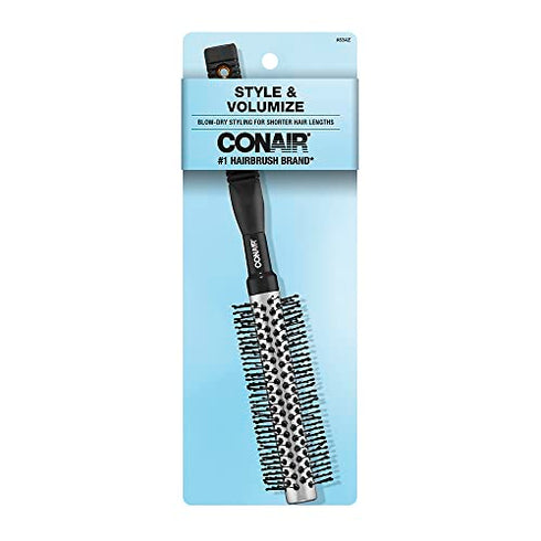 Conair Style & Volumize Metal Round Brush for Blow-Drying, Hairbrush for Short Hair Length, Color May Vary, 1 Count