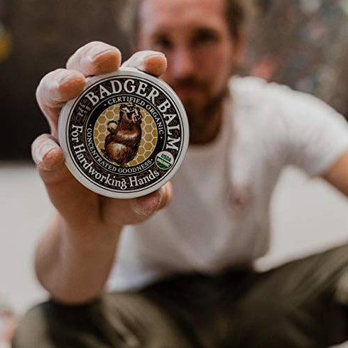 Badger - Hardworking Hands Healing Balm, Aloe Vera & Wintergreen, Working Hand Balm, Balm, for Dry Hands, Hand Moisturizer Balm, Certified Organic Hand Balm, Hand Repair Balm, 0.75 oz (3 Pack)