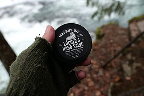 Walrus Oil - Logger's Hand Salve Cream, 2oz, 100% Vegan, Made with Olive Wax, Kokum Butter, Coconut Oil and more. Peppermint and Clove scent.