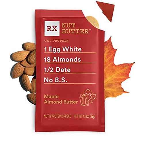 RX Nut Butter Almond Butter, Maple, Delicious Flavor, 11.3oz Box (10 Count)