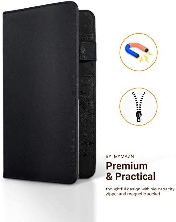 Server Book with Zipper and Magnetic Pocket Waitress Book Waiter Book Wallet Restaurant Waitstaff Organizer Fit Server Apron with Money Pocket 4.7" X 9" (Big Capacity with Magnetic Closure)