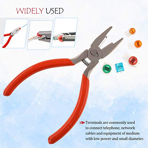 Hilitchi 200 Pcs Telephone Wire Connector Wire Butt Splice Connector UY/UY2/UR/UR2/UG Crimp Terminal Connectors Assortment Kit - with One Connector Crimping Pliers