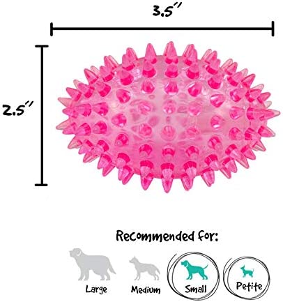 Gnawsome™ 3.5” Spiky Squeaker Football Dog Toy - Small, Cleans Teeth and Promotes Good Dental and Gum Health for Your Pet, Colors will vary