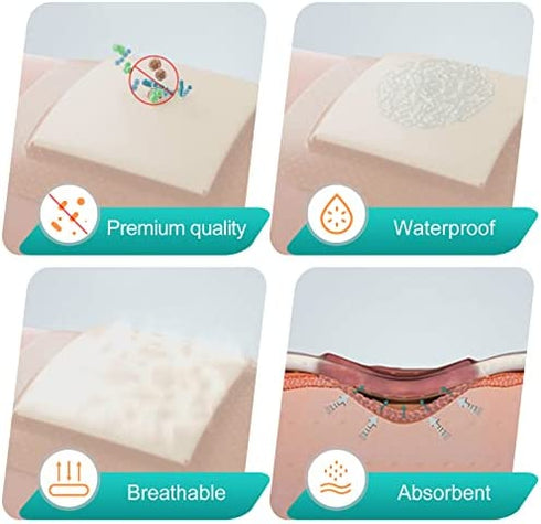 Dimora Silicone Foam Dressing with Border Adhesive 4"x4" Waterproof Wound Dressing Bandage for Wound Care 10 Pack